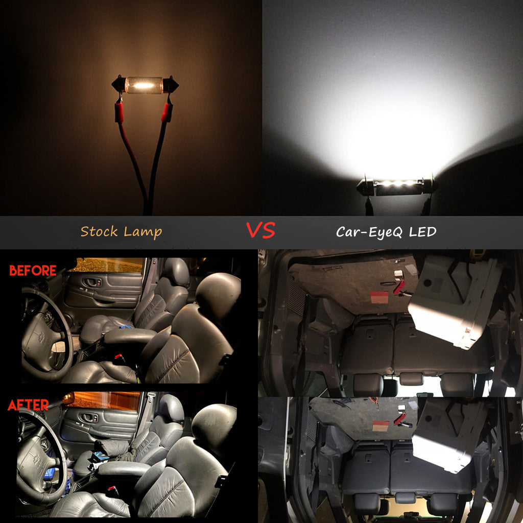 Car-EyeQ-6418-c5w-LED-White-bulb-Sylvania-Osram-Philips-festoon-lamp