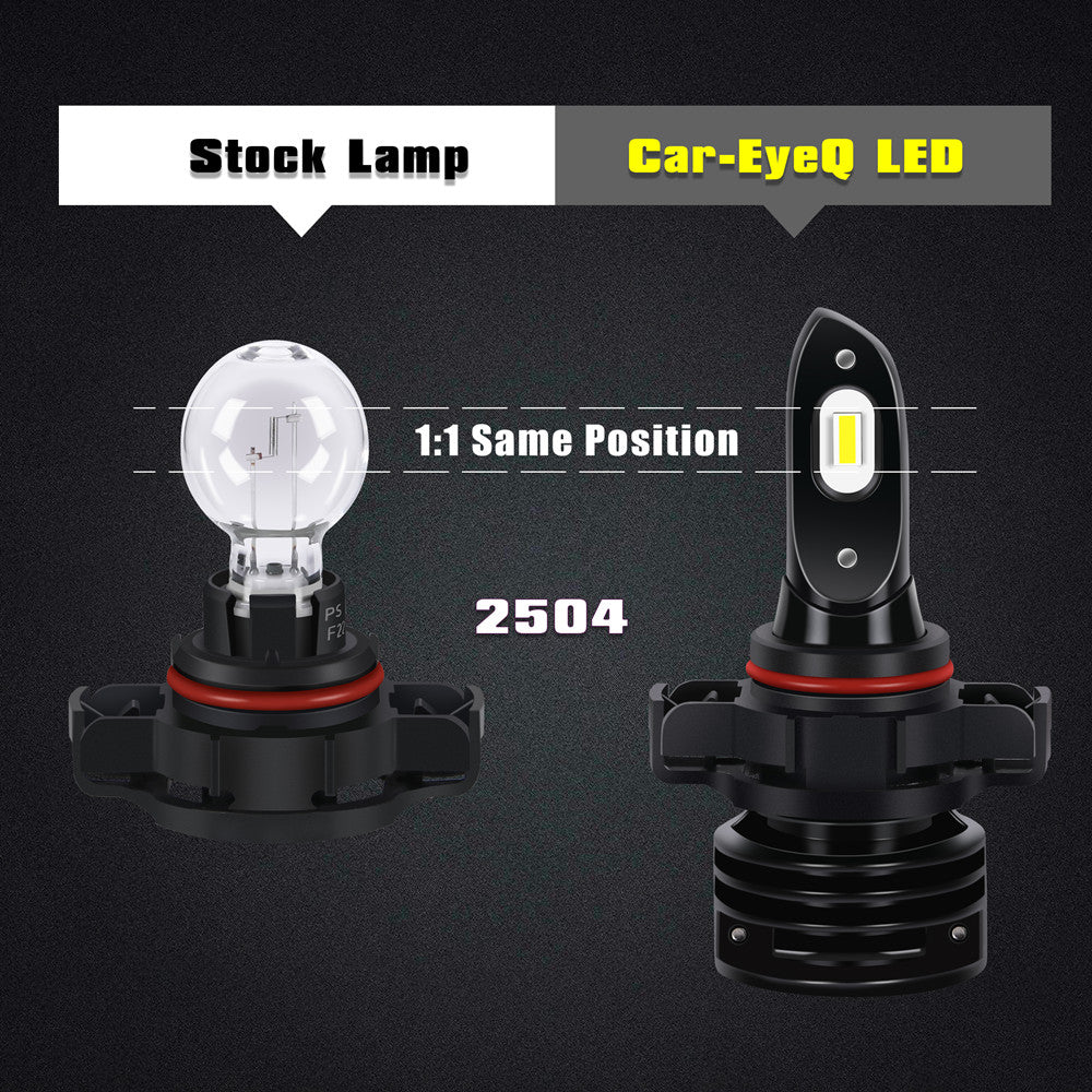 Sylvania-2504-PSX24W-halogen-fog-lamp-vs-car-eyeq-led-bulb-white-6000k