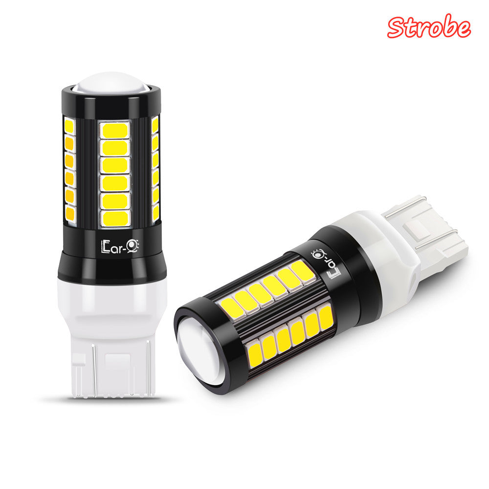 7440 7443 Strobe LED Bulbs Flashing Brake, Reverse Lights W21W, White ...