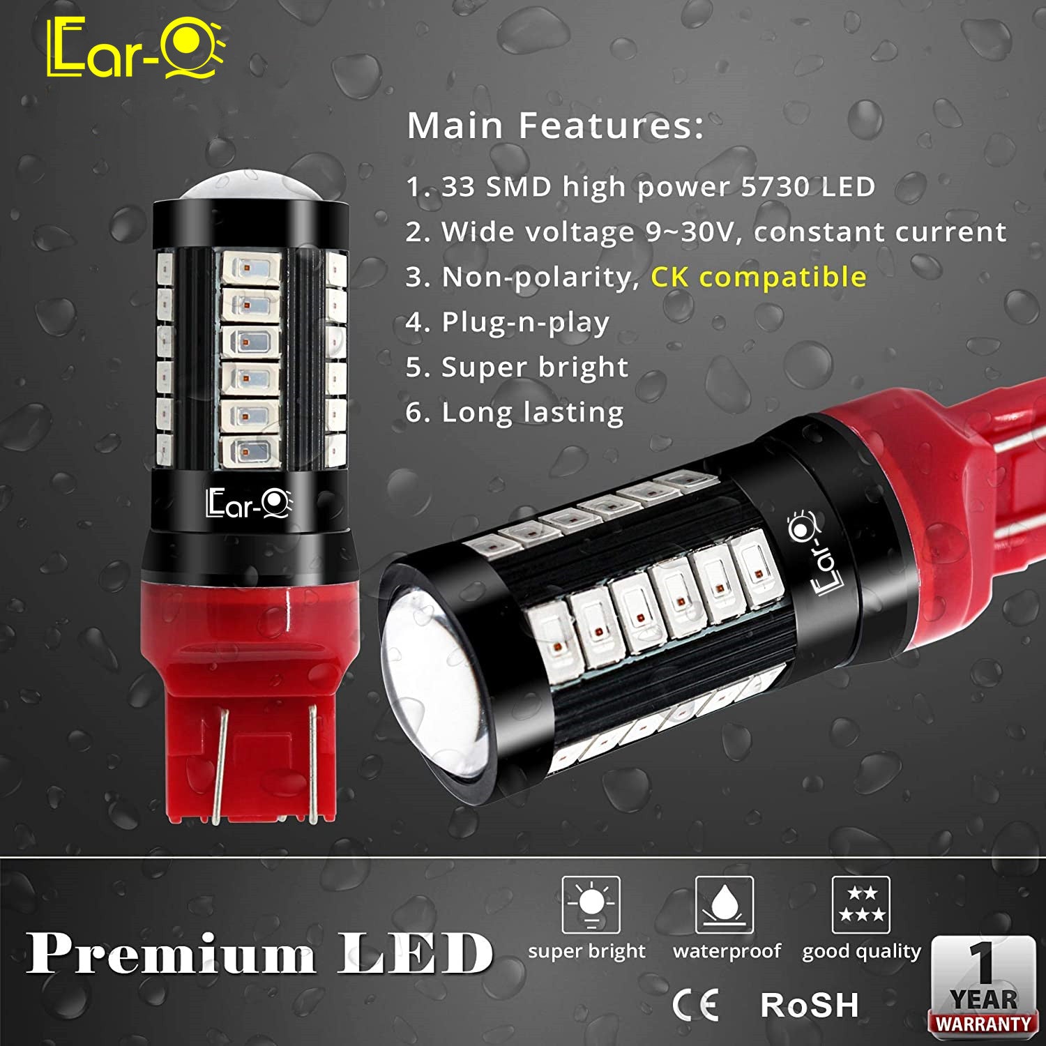 T20 Wedge 7440 7443 LED Bulbs, Red Brake Tail Turn Signal Lights 7443L ...