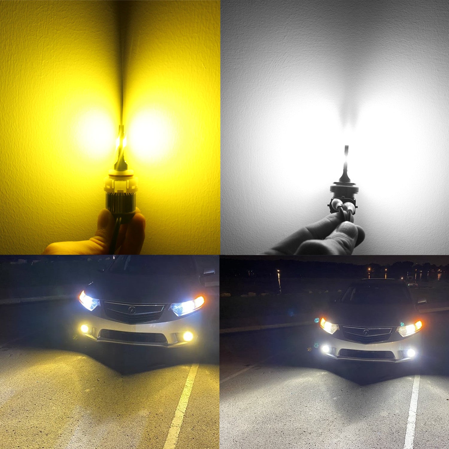 Dual Color H8 H11 LED Fog Light Bulb 6000K White/Amber Yellow Driving DRL  Lamp