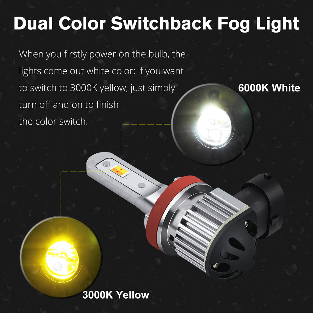 9006 HB4 LED C6 Twin Color HID Headlamp 360 Degree 12-24V COB LED Conversion Kit HB4 2 Color Led